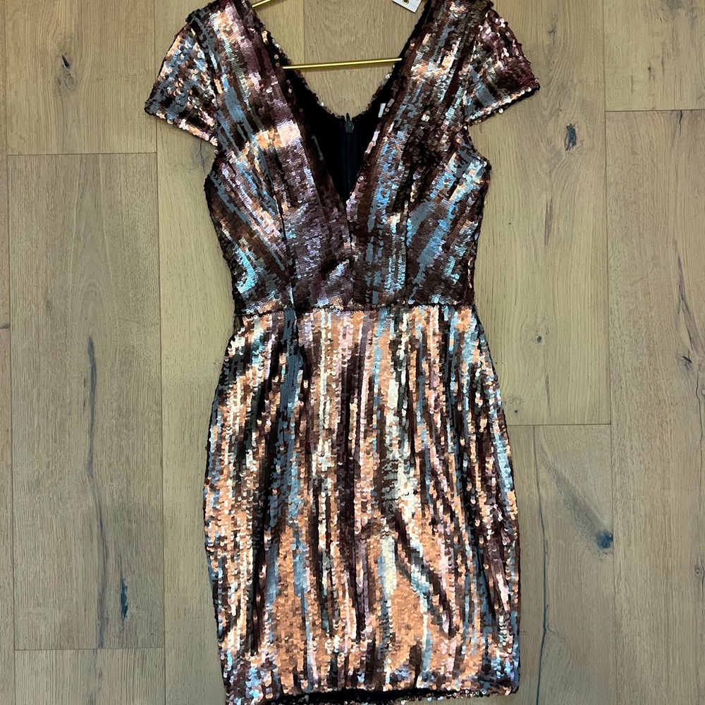 Dress The Population Zoe Sequin Minidress, small